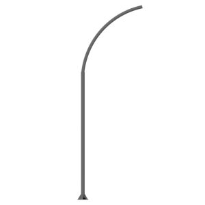 Poste Metálico Curvo em Aço Galvanizado 5 Metros Flangeado