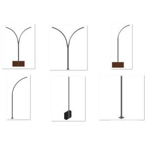 Poste Engastado em Aço galvanizado 3 metros